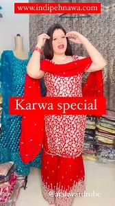 14K views · 136 reactions | @arshwardrobe r u looking something RED for your KARWACHAUTH then u chk this article on our website www.indipehnawa.com Or you can whtsapp us 9501363605 . . . . #karwachauth #karwaspecial #festival #redlehenga #redsuit #punjabisuits #shrara #grarasuits #style #stylish #designer #partywear @amita2252 | ARSH Wardrobe Collection | Facebook