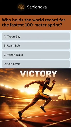 Sapionova on Instagram: "🏃‍♂️Fastest Man Alive – World Record Sprint! Can you guess? Speed defines greatness. ⚡️ In 2009, one man redefined what “fast” truly means — sprinting 100 meters in less than 10 seconds with explosive power and effortless grace. The world stood still as he crossed the finish line, breaking a record that still leaves everyone breathless. This legendary sprinter became the symbol of raw human speed, earning the title “The Fastest Man on Earth.” Can you guess who ho