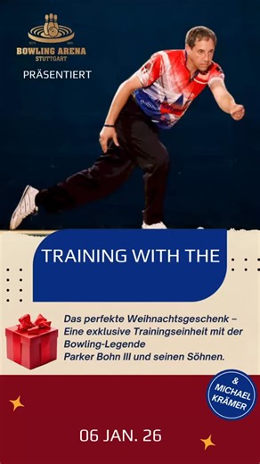 Das perfekte Weihnachtsgeschenk für jeden Bowling-Fan! 🎄🎳 Erlebe ein exklusives Training mit Bowling-Legende Parker Bohn III, seinen Söhnen & Michael Krämer – ein Event, das jeden Bowling-Spieler begeistert! ✨ Dazu gibt’s unser köstliches Players Buffet, das keine Wünsche offenlässt. 🍽️ 🎁 Verschenke Strikes, Insider-Wissen & ein Erlebnis, das man nicht vergisst! 👉 Jetzt anmelden per Mail an: info@bowlingarena.de #Bowlingarenastuttgart #bowlingstuttgart #eventstuttgart #bowlwiththebest | Bow