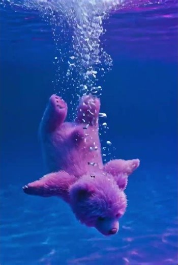 Baby Bear Swimming Like a Pro! 🐾🌊 You Won't Believe This! #ai #shorts #cuteanimals