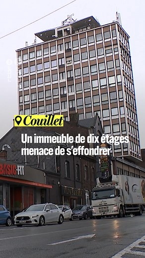 La Ville de Charleroi a ordonné l’évacuation en urgence d’un immeuble de dix étages, situé à Couillet. Les rapports d’experts font craindre un réel risque d’effondrement. Les trente-deux habitants doivent quitter les lieux. | RTBF Info Hainaut