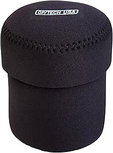 OP/TECH USA Fold-Over Neoprene Lens Pouch – Camera Lens Case for safe Lens Cover storage, Great for Photography & outdoor shoot, Keeps your Lens secure with No-Lose Lid-354 (Black) - Made in USA