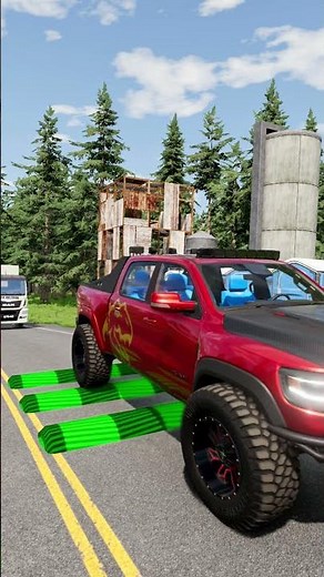 pickup trucks and cars vs Speed Bumps #short #beamng #beamngdrive #trucksvs
