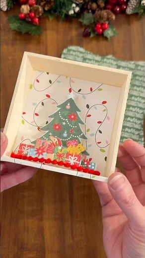 DIY Dollar Tree 3D Christmas Shadow Box 🎄✨