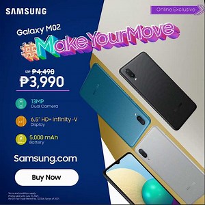 Pick a phone that lets you #MakeYourMove! Don't miss out on the online-exclusive Samsung Galaxy M02, now available. Promo is valid until July 31, 2021 only, so don't miss out. Learn more: spr.ly/MSeries-1 #GalaxyM02 #MakeYourMove #Samsung | Samsung