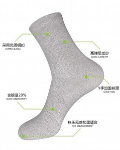 [Hot Item] Silver Fiber Conductive Earthing Grounding Socks for Neuropathy Treatment