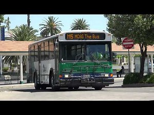 MERCED THE BUS GILLIG PHANTOM BUS M 79 ON THE M5 DEPARING THE STATION