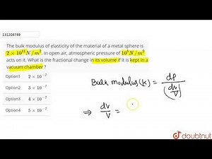 The bulk modulus of elasticity of the material of a metal sphere is `2 xx