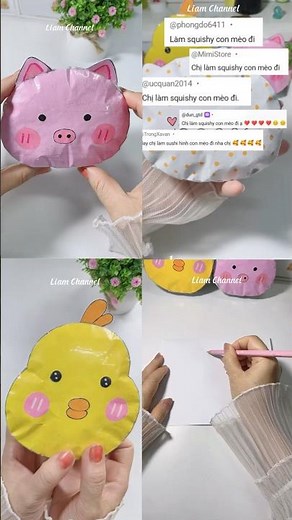 4 DIY Paper Squishy Cute/ Cùng mình làm Squishy giấy/ Liam Channel