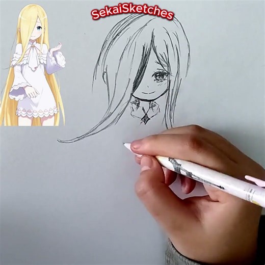 Drawing Cute Rui Arneb from Re:ZERO | Chibi Pencil Art #shorts