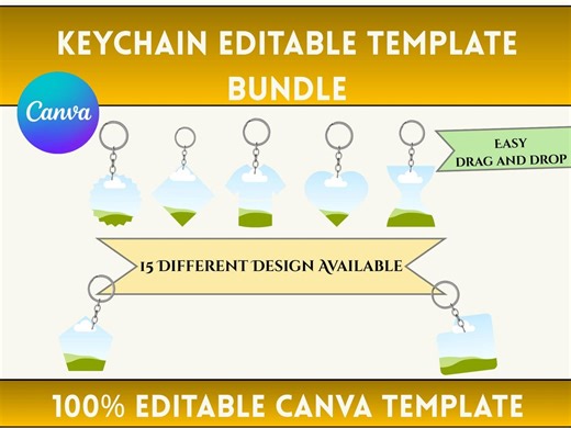 Canva Rectangle Keychain Mockup for Dye Sublimation - Editable Frame Template, POD Printify, Insert Your Own Design - Etsy