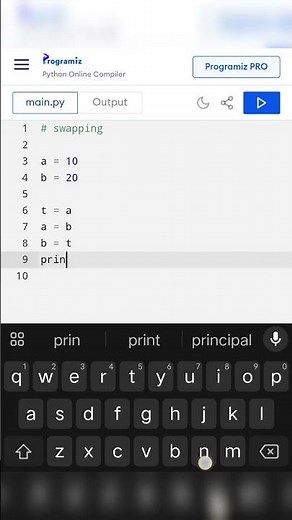 Swapping 🔁 of two numbers using python || #shorts #python #trendingshorts