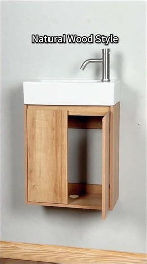 Wall Mount Floating Vanity with Integrated Ceramic Sink for Small Bathrooms