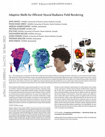 Adaptive Shells for Efficient Neural Radiance Field Rendering