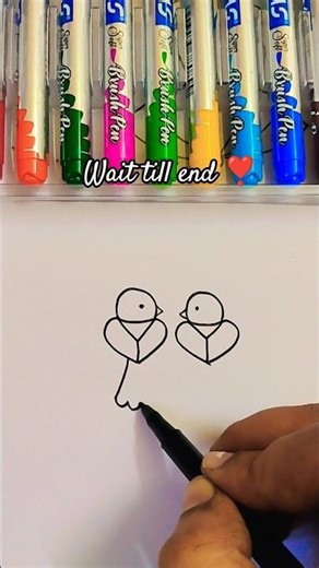 Love birds drawing from letter YY #drawings #shortsviral #trending #ytshorts
