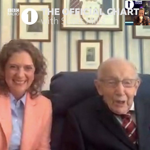 He's done it! ❤️ Captain Tom Moore has the UK's official number one with 'You'll Never Walk Alone' 🙌 | BBC Radio 1