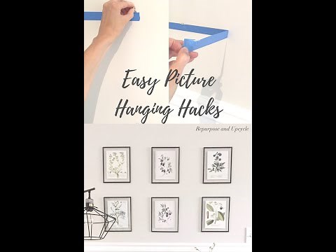 How to hang pictures evenly and with a double hook with two picture hanging hacks