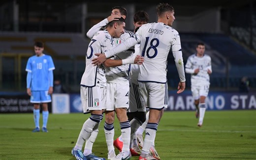 San Marino-Italia U21 0-7: gol e highlights. Doppietta di Gnonto, dilagano gli azzurrini