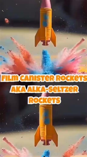 🚀 Film Canister Rockets – AKA Alka-Seltzer Blast-Off Fun! 💥✨ 🎨 What You’ll Need: Empty film canisters with tight-fitting lids Alka-Seltzer tablets (or any fizzy tablet) Warm water Food coloring (optional for fun colors) Construction paper or stickers (to decorate your “rocket”) Tray or outdoor space (this gets exciting!) 🪄 How to Make It: 1️⃣ Decorate your film canister to look like a rocket—add fins, stripes, and a colorful top! 🎨🚀 2️⃣ Fill the canister about 1/3 full with warm water. 3️⃣