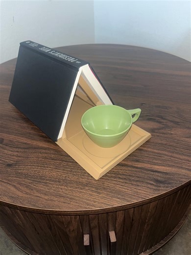 Book Page Holder With Cup Holder | Hands-free Reading Stand - Etsy