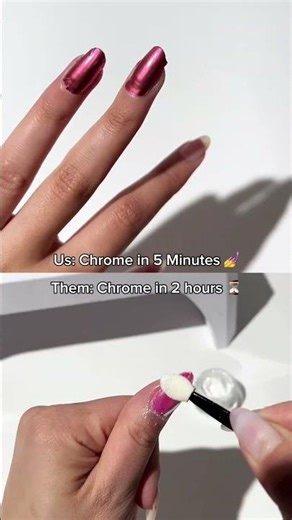 Fastest Way to do Chrome Nails in 5 Minutes ✨
