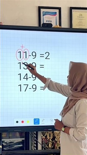 subtraction tips for 9 #teacher #school #iteacher #class #learning #shorts