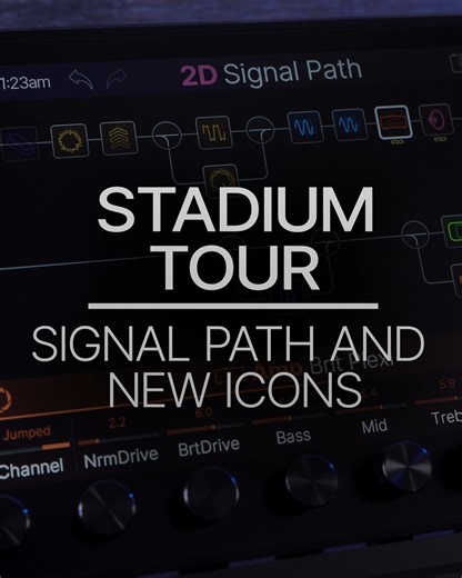 We've added new signal path icons to the Helix Stadium Floor and Helix Stadium XL Floor amp and effects processors. Intuitive signal paths help you create complex signal chains and quickly identify which effects are in your presets. Tone at the speed of thought. Multiple inputs and outputs even allow you to process up to four instruments at once. The music bed features the new Agoura ‘EV Panama Red’ model. Learn more about Helix Stadium: https://line6.com/helix-stadium/ | Line 6