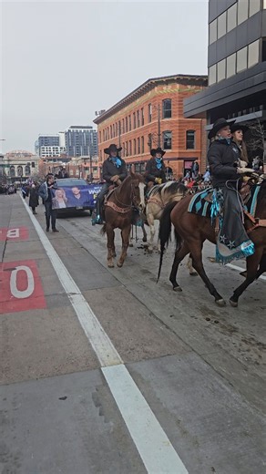 What a fun day as we officially kick off @nationalwestern Stock Show season with the Stock Show parade! Great all of the @985kygo listeners downtown and watching @tracydixonradio and @fizzontheradio trying not to fall on the hay! 😂 😂 😂 Great day! Stock Show kicks off Saturday! Get the Rodeo Round Up at KYGO.COM! #denver #stockshow #country #parade #horses | Big Mic