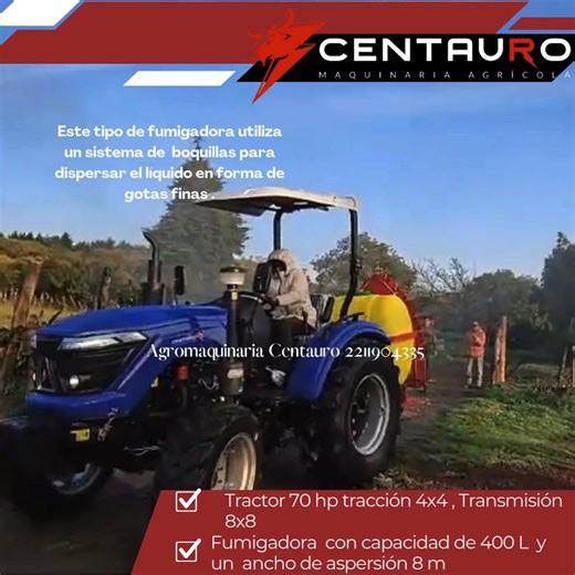 🚜🌾Entrega exitosa de tractor Centauro de 70 HP y fumigadora de aspersión , ¡preparados para optimizar su productividad agrícola! 🌱🚜 Este equipo es perfecto para quienes buscan eficiencia y rendimiento en sus labores de campo. Con la potencia del tractor de 70 HP, podrás realizar diversas tareas con facilidad, mientras que la fumigadora Centauro asegura una aplicación precisa y eficaz de productos fitosanitarios, cuidando tus cultivos como se merecen. 💪🍃 Gracias por confiar en nosotros. ¡Se