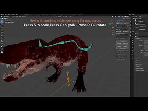 Blender Tutorial how to rig dinosaur with auto rig pro