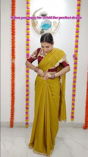 Drape Your Saree in Few Minutes | Quick & Easy Saree Draping Hack | #shorts