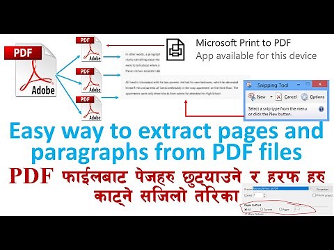 Extract pages and paragraphs from PDF files using PDF printing option