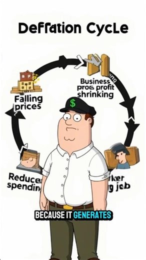 Deflation Explained in one minute 🕐 #investing #economicrecovery #fed #money