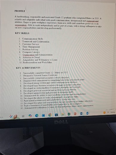 Grade 12 CV Template: How to Write a CV with Only Matric (Grade 12)