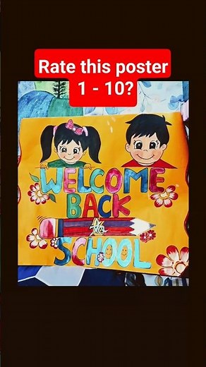 Handmade poster for school reopening 💖#welcome#poster #craft#handmade #schoolproject#art#viralvideo