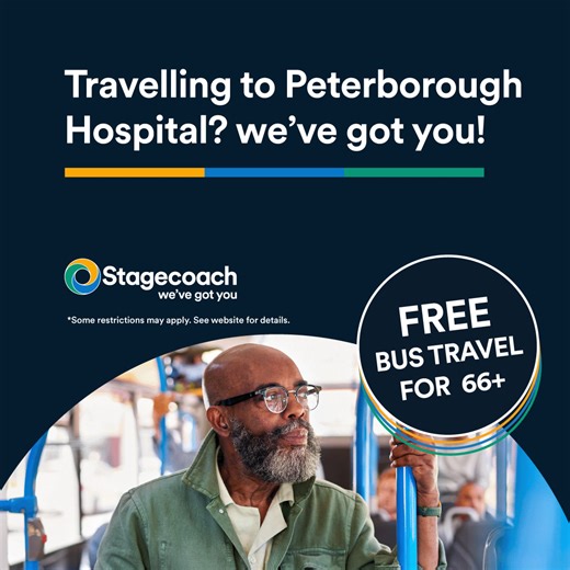 Say goodbye to parking worries! Travel to your hospital appointment for free with your bus pass. Routes 2, 3 & 4 serve Peterborough hospital 7 days a week. | Stagecoach