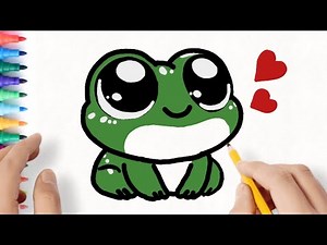 How to draw a cute frog step by step for kids