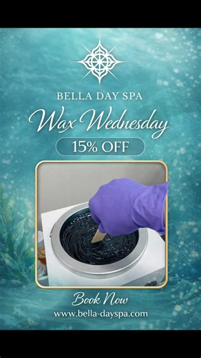 Our Wax Wednesday special is the perfect mid-week refresh. 15% Off every Wednesday. Book your appointment at www.bella-dayspa.com