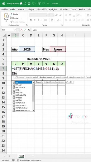 Cómo hacer un calendario 2026 en Excel