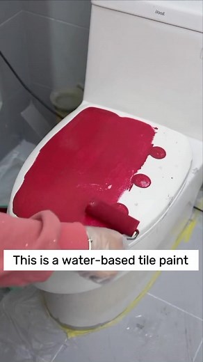 Transform Your Bathroom with Red Tile Paint - Home Decor DIY Makeover Challenge