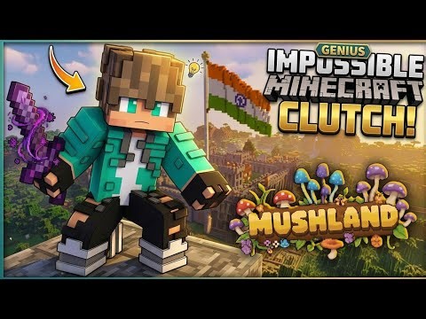 Most Insane minecraft clutches in mushland | Best Indian Minecraft server