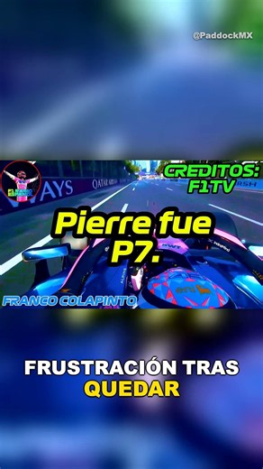 Franco Colapinto frustrado tras quedar P10 en clasificación | F1 #shorts