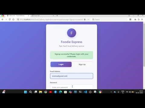 Food Delivery Application using Java