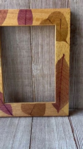 5 X 7 Wood Picture Frame With Leaf Design. - Etsy