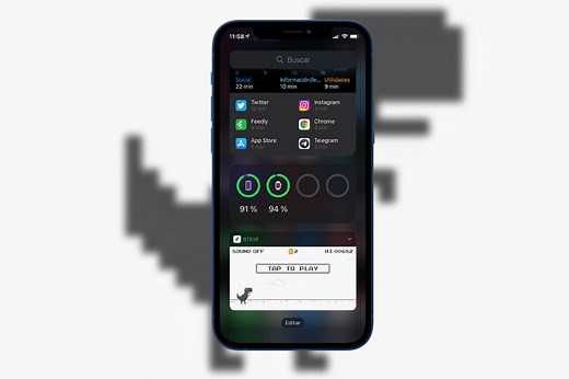 Jugar al dinosaurio de Google Chrome en un widget del iPhone, con esta app es posible