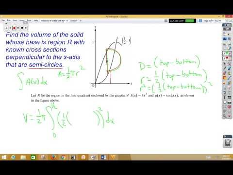 Volumes of solids known cross sections semi circles