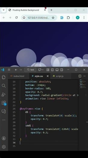 Bubble Animation In Html Css & JavaScript