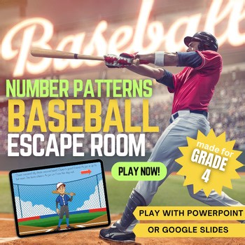 Complete the Missing Number Patterns PPT Baseball Numbers Opening Day Escape