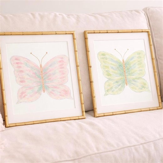 Colorful Watercolor Butterfly Printable Preppy Wall Art Set Digital Download - Etsy