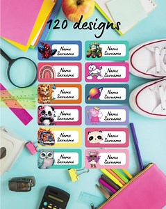 Editable Kids Name Tags – 120 Designs | Canva Template | Printable Name Labels for Stickers & Iron-on - Etsy Australia